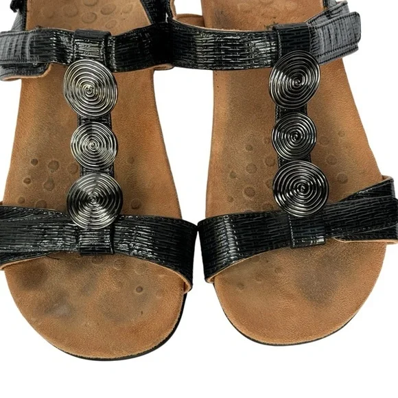 Women's Vionic Farra T-Strap Sandal Black Woven Synthetic SZ. 8 - Picture 7 of 12